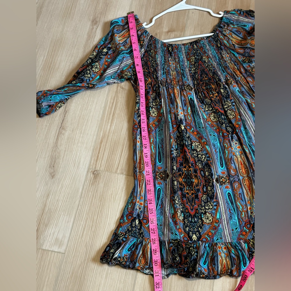 Band of Gypsies Multicolor Boho Long Sleeve Dress - Picture 7 of 7